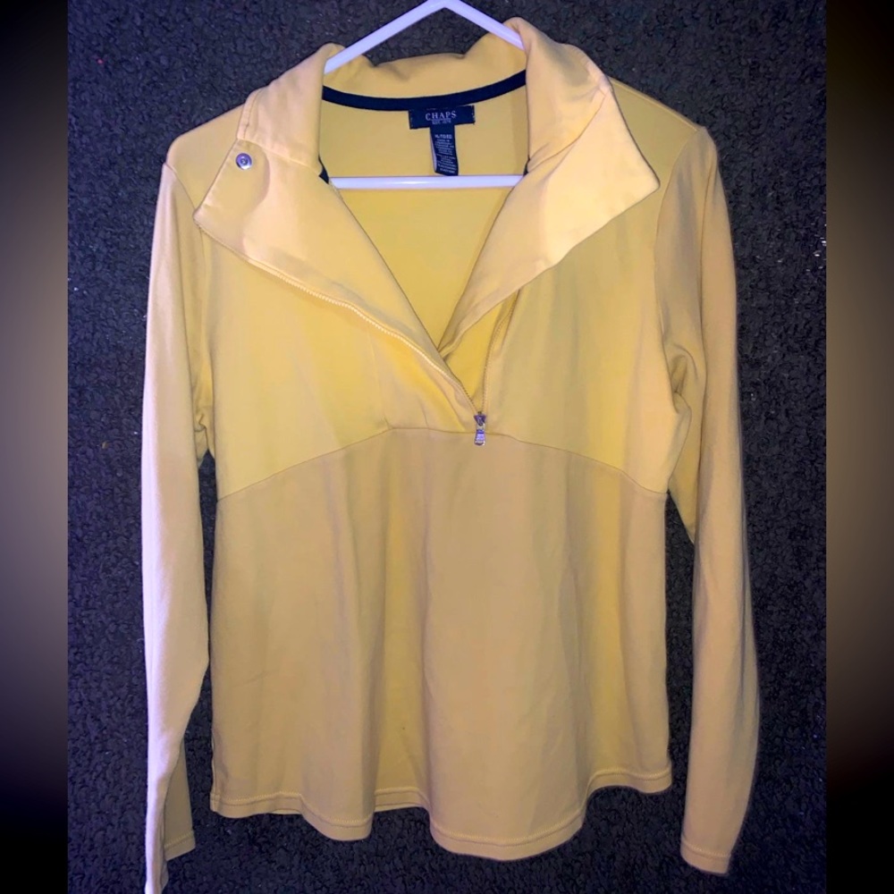 Chaps Long-sleeved Yellow Stretchy Top Wm XL
